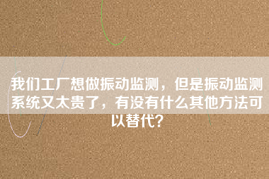 我們工廠想做振動(dòng)監(jiān)測，但是振動(dòng)監(jiān)測系統(tǒng)又太貴了，有沒有什么其他方法可以替代？