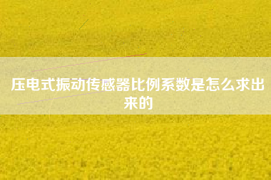 壓電式振動(dòng)傳感器比例系數(shù)是怎么求出來的