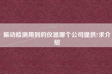 振動(dòng)檢測(cè)用到的儀器哪個(gè)公司提供?求介紹